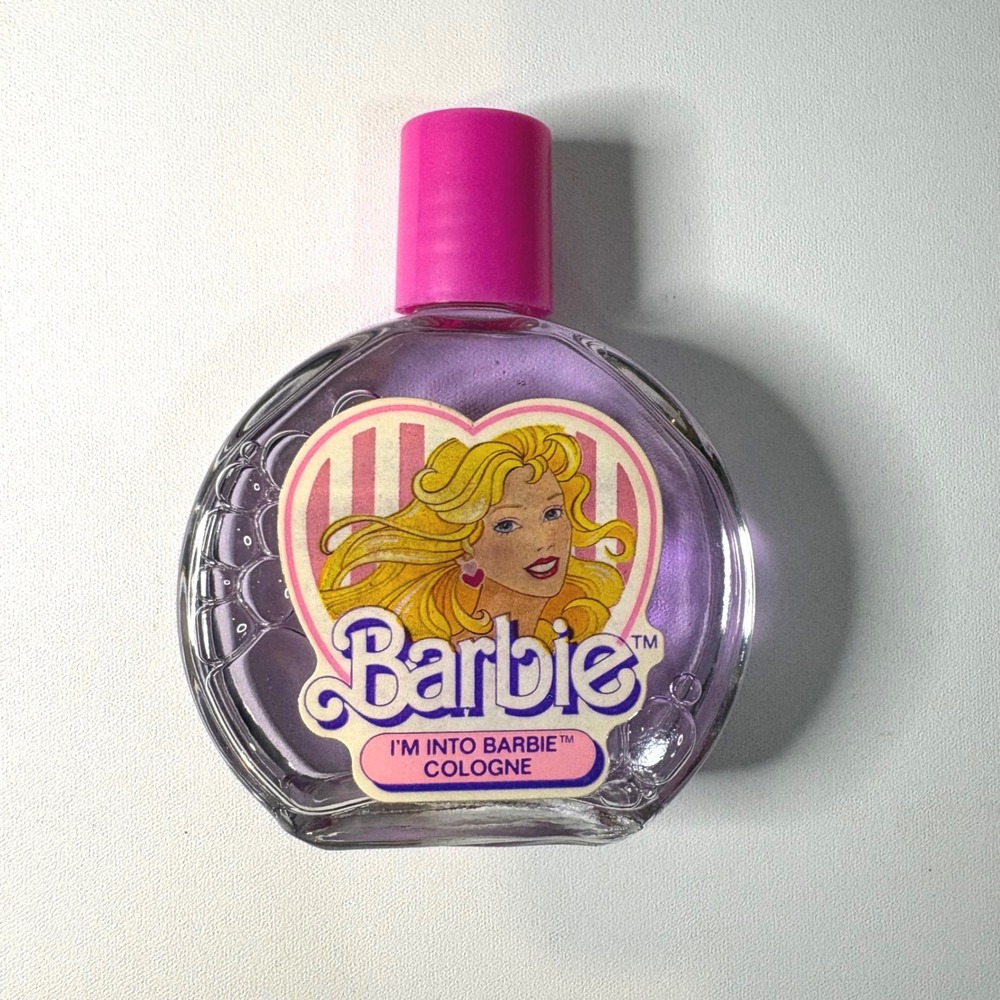 Vintage Barbie I'm Into Barbie Cologne Splash Purple Perfume Bottle Collectible
